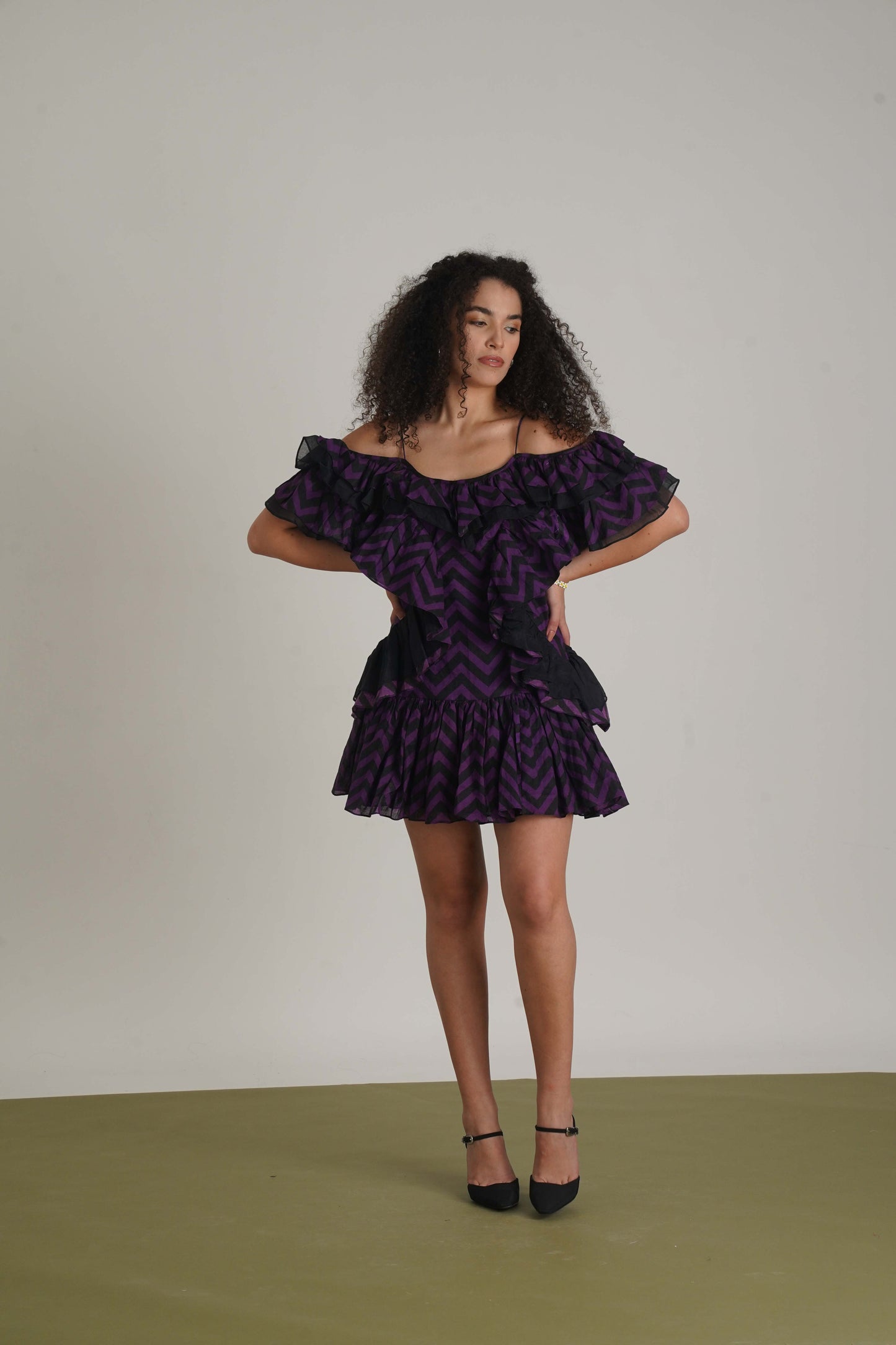 Fiorella Purple Stripe Dress