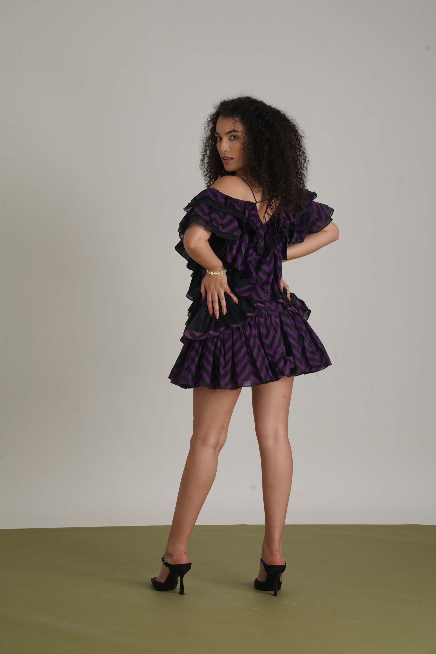 Fiorella Purple Stripe Dress