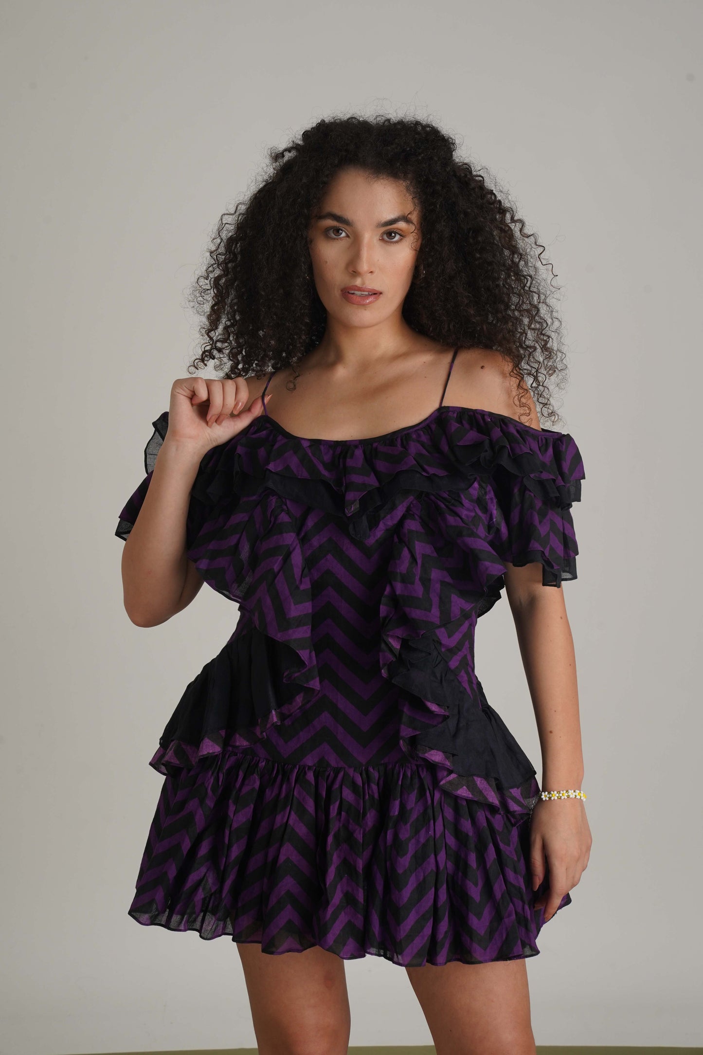 Fiorella Purple Stripe Dress