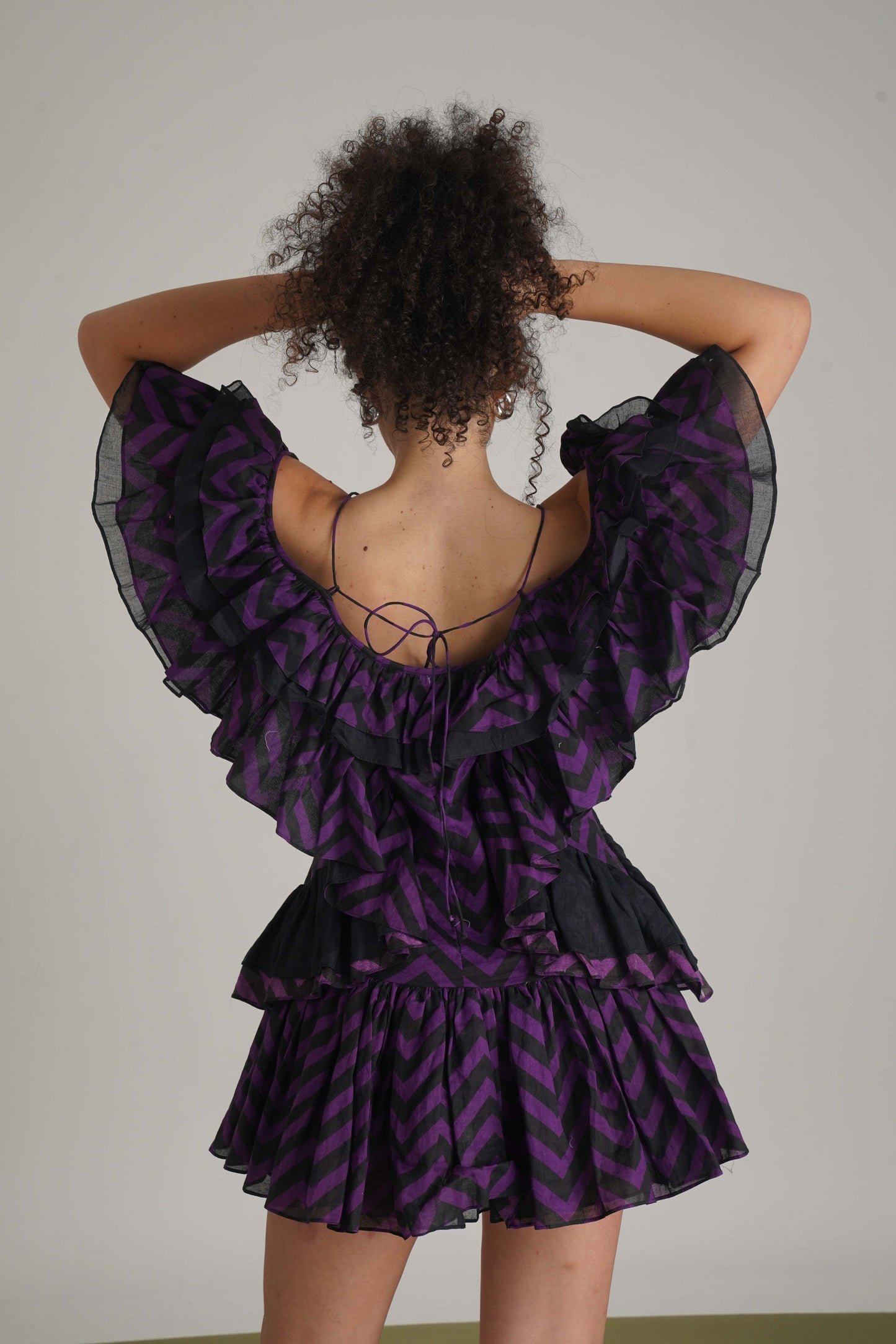 Fiorella Purple Stripe Dress